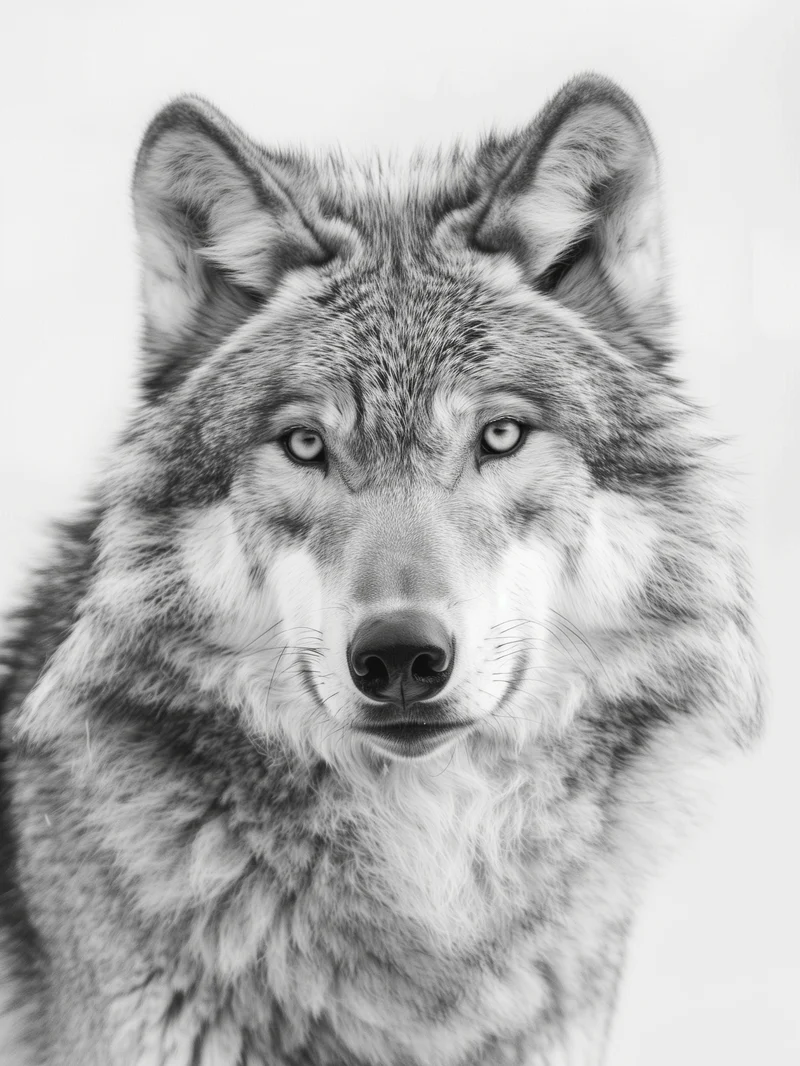 Wolf Portrait Schwarzweiss Poster