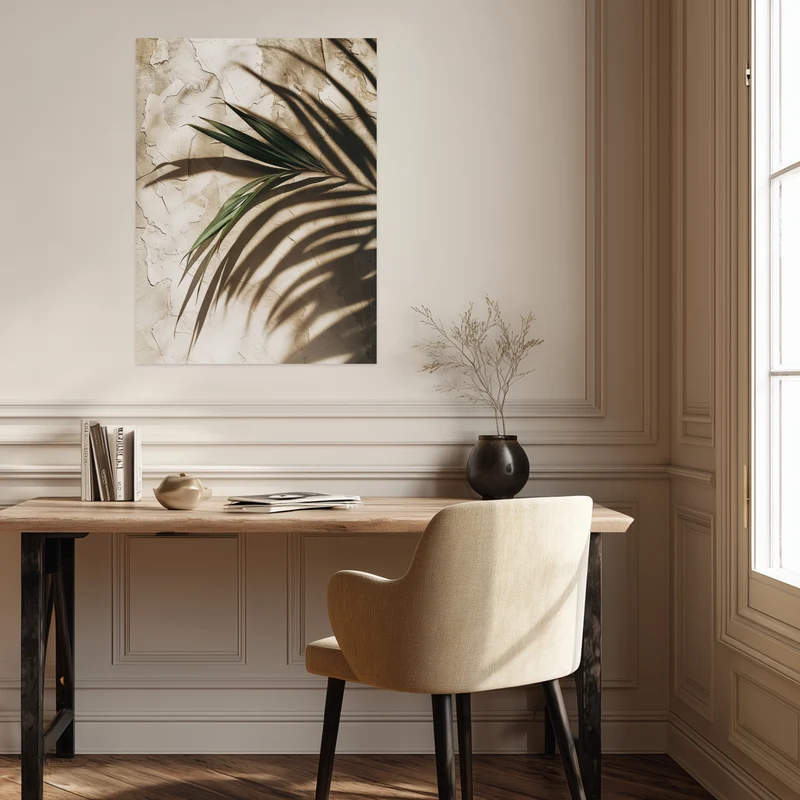 Palmschatten auf Putz Leinwand
