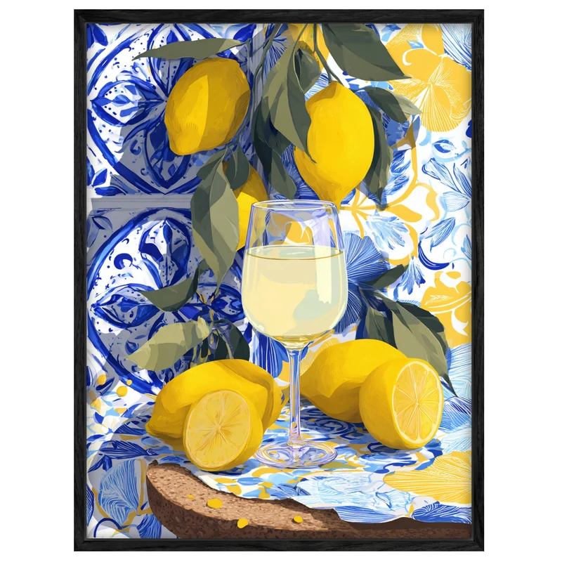 Zitronen im Azulejo-Licht Leinwand