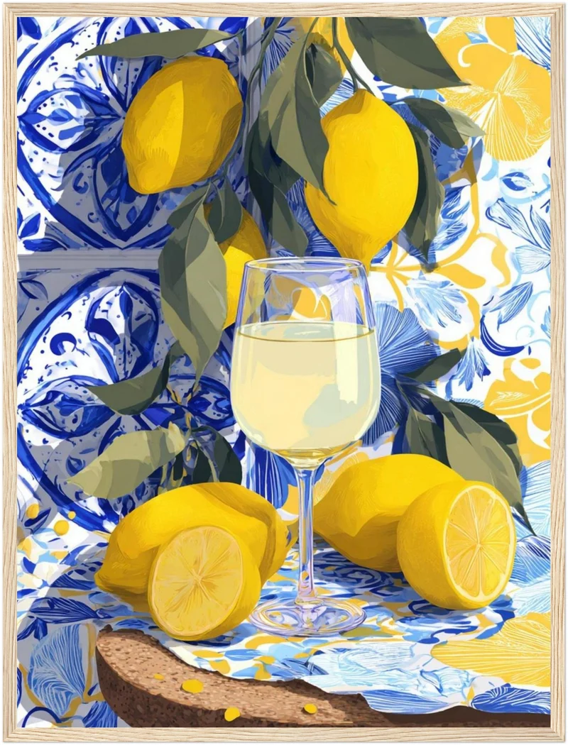 Zitronen im Azulejo-Licht Poster