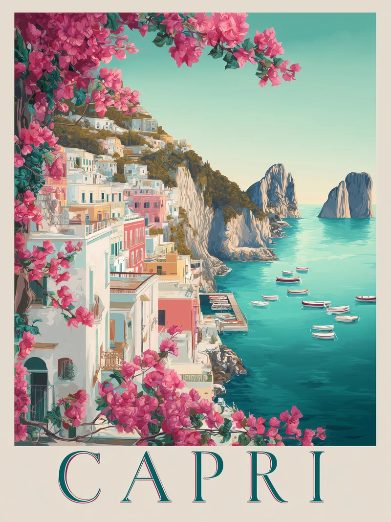 Capri im Bougainvillea-Glanz Leinwand