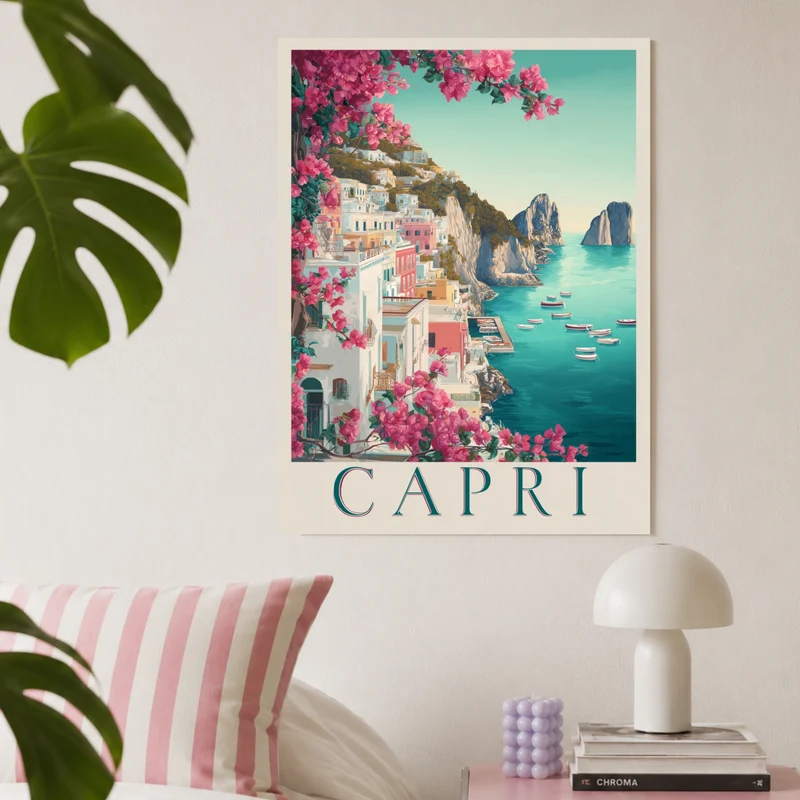 Capri im Bougainvillea-Glanz Leinwand