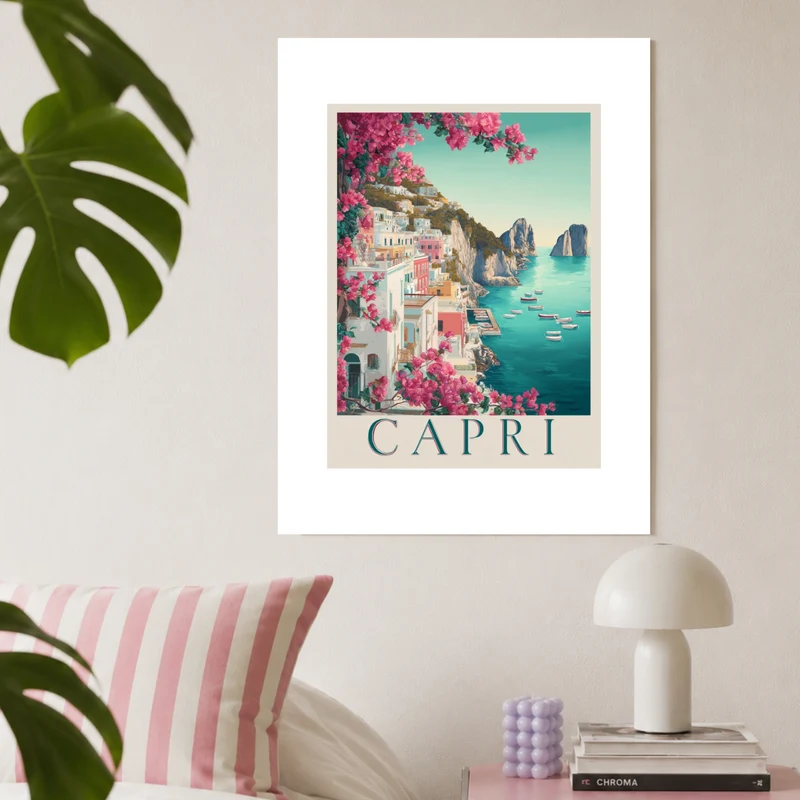 Capri im Bougainvillea-Glanz Poster