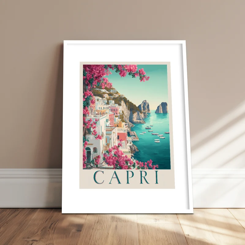 Capri im Bougainvillea-Glanz Poster