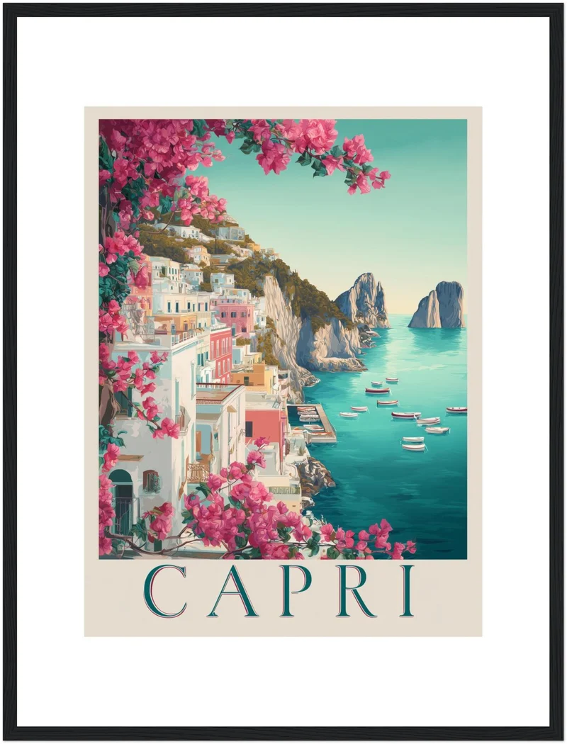 Capri im Bougainvillea-Glanz Poster
