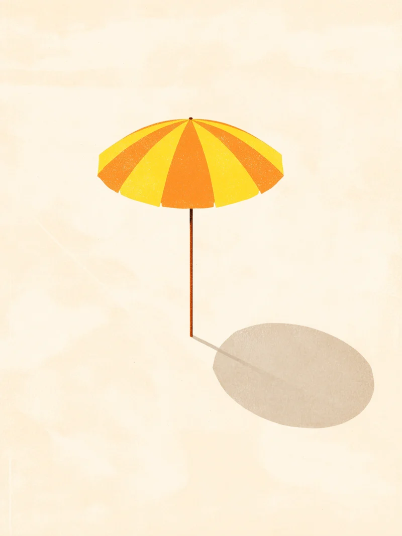 Sonnenschirm minimalistisch Leinwandbild