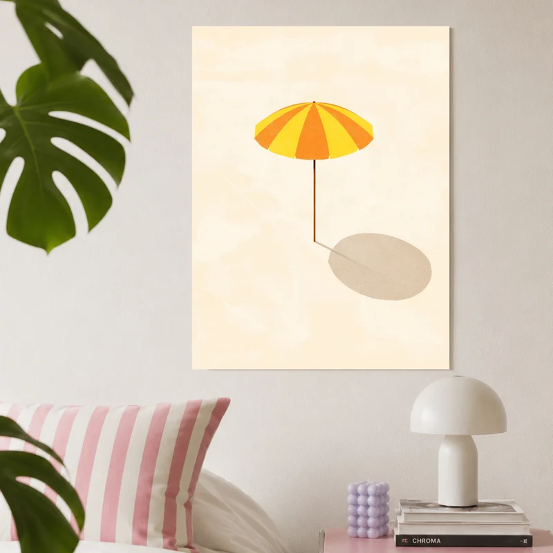 Sonnenschirm minimalistisch Leinwandbild