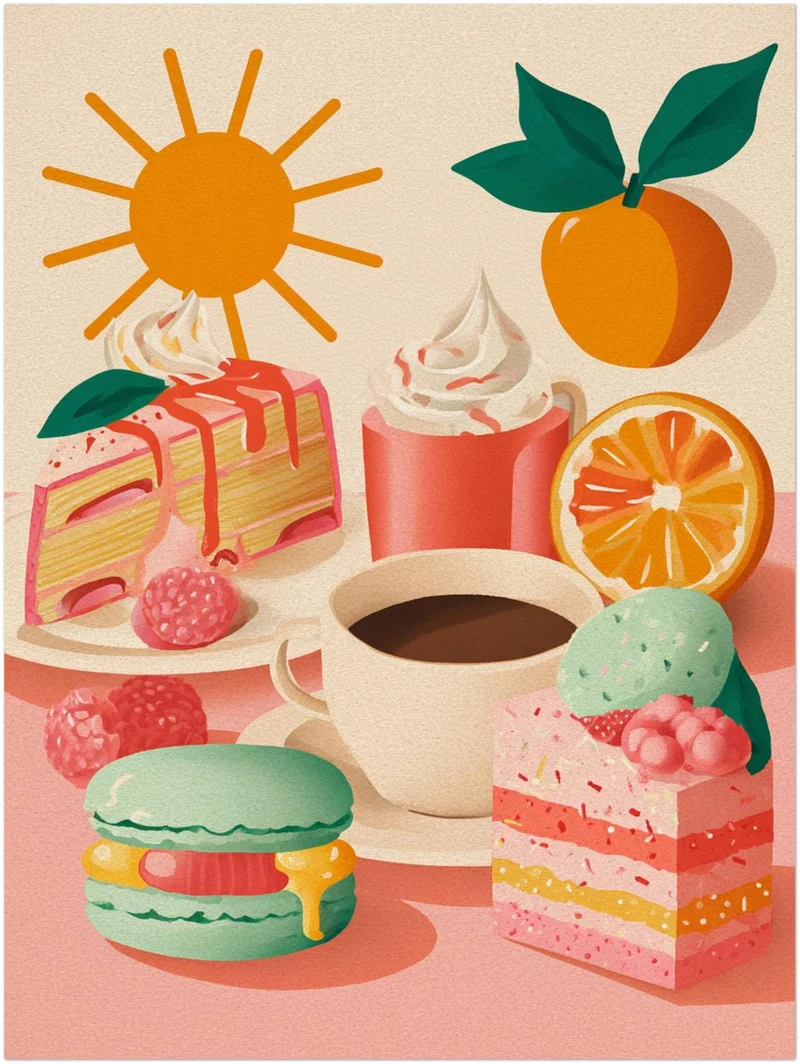 Fruchtige Dessertfreuden Leinwandbild