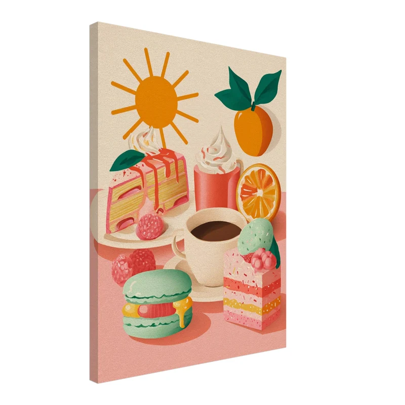 Fruchtige Dessertfreuden Leinwandbild