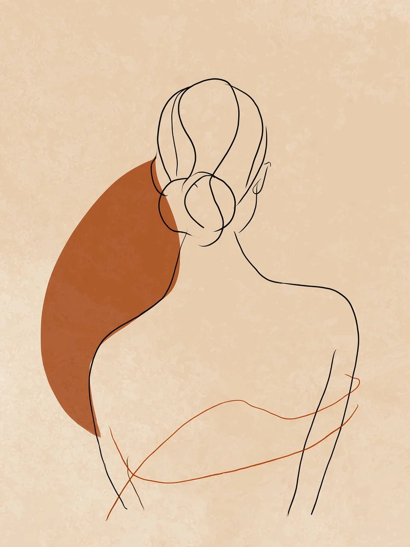 Frau Rückenansicht minimalistisch Leinwandbild