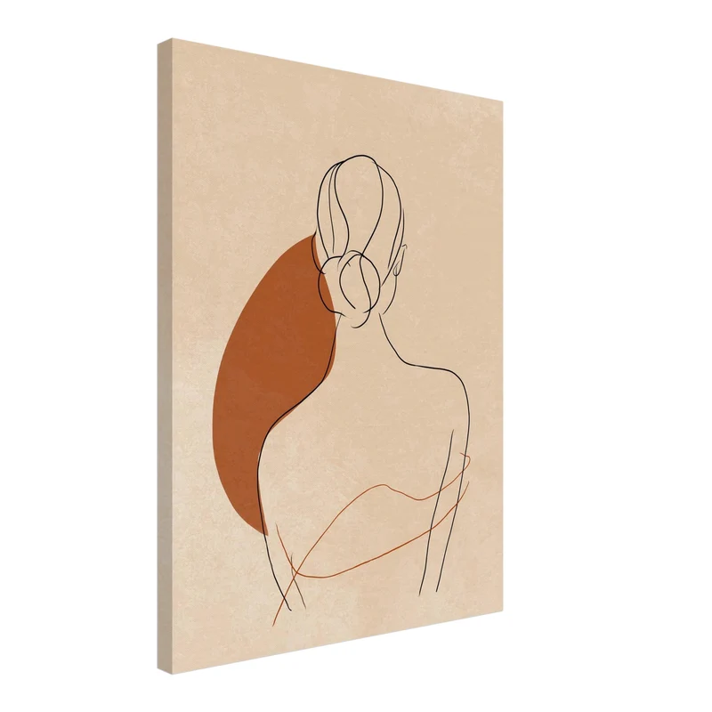 Frau Rückenansicht minimalistisch Leinwandbild