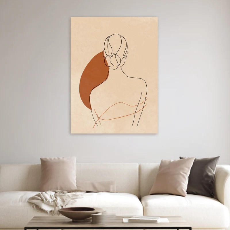 Frau Rückenansicht minimalistisch Leinwandbild