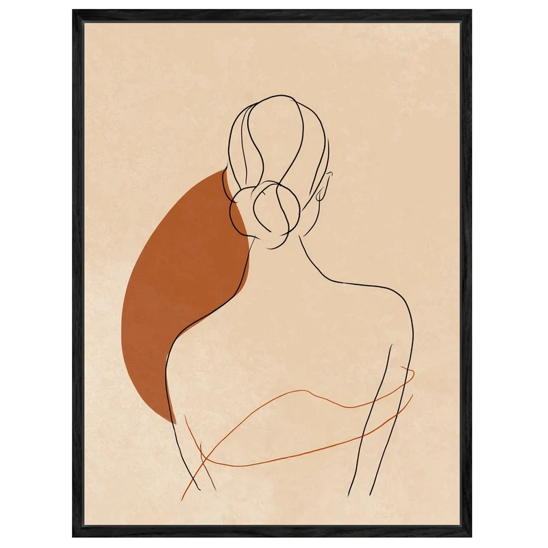 Frau Rückenansicht minimalistisch Leinwandbild