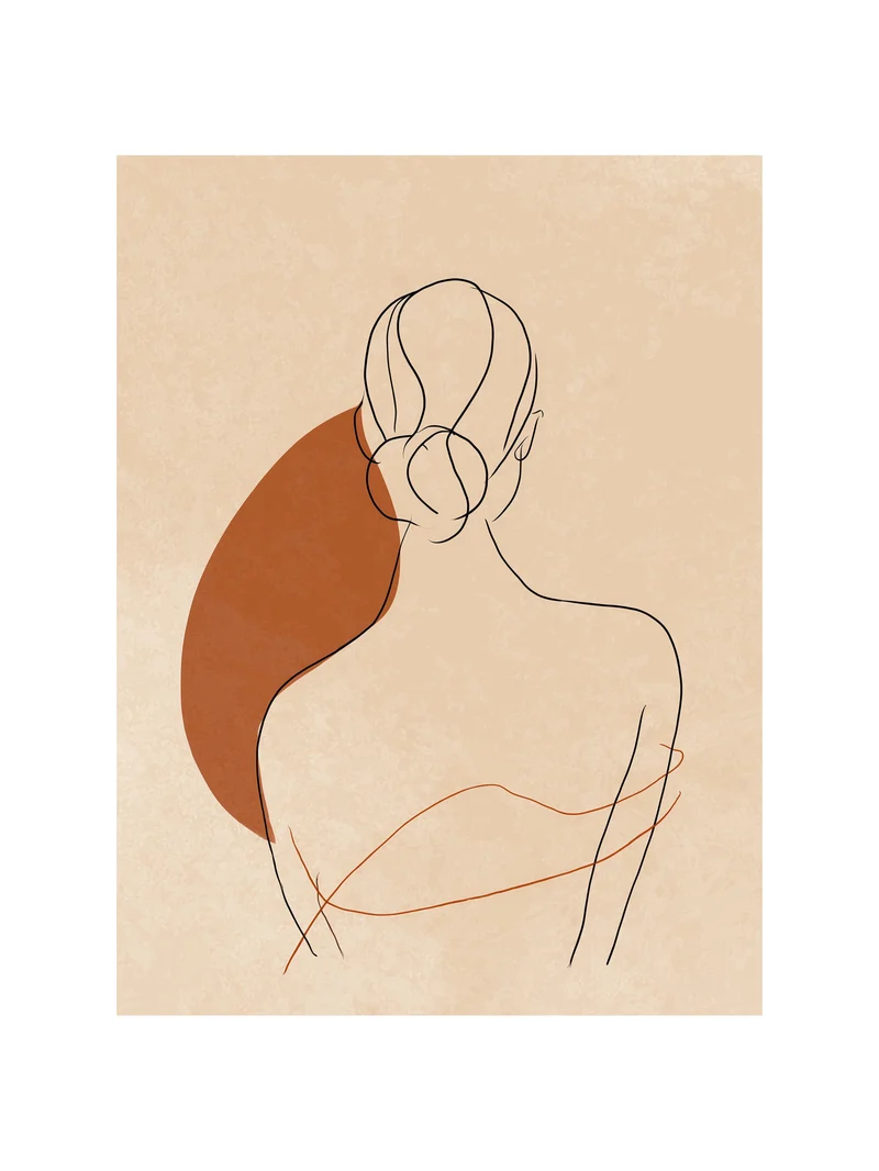Frau Rückenansicht minimalistisch Poster