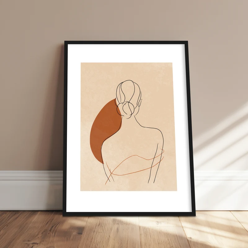 Frau Rückenansicht minimalistisch Poster