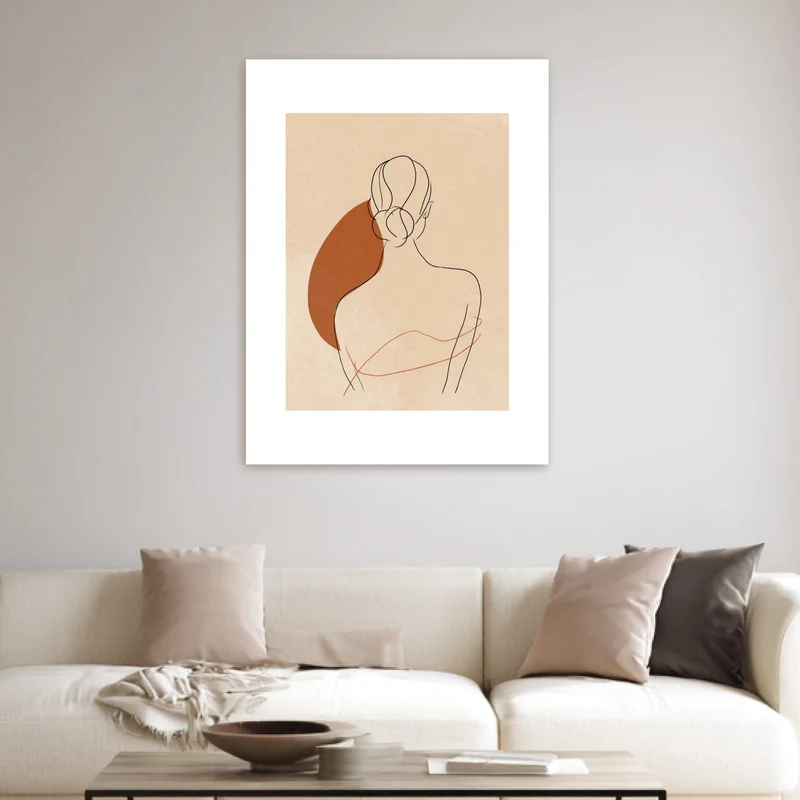 Frau Rückenansicht minimalistisch Poster
