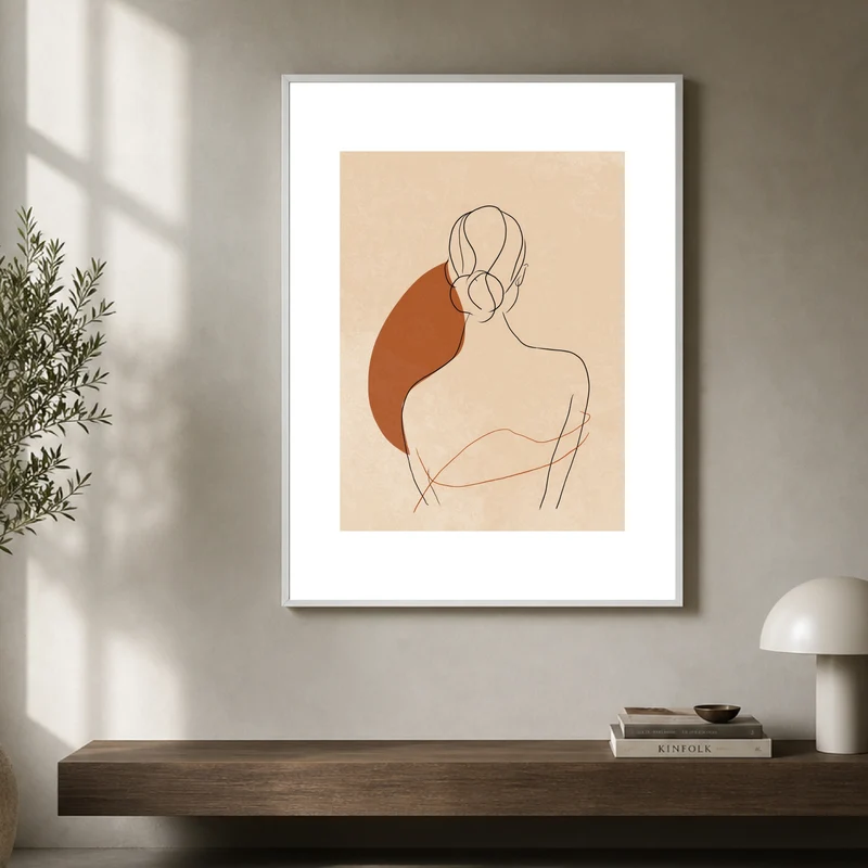 Frau Rückenansicht minimalistisch Poster