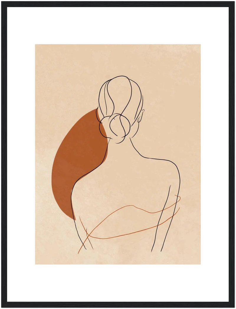Frau Rückenansicht minimalistisch Poster