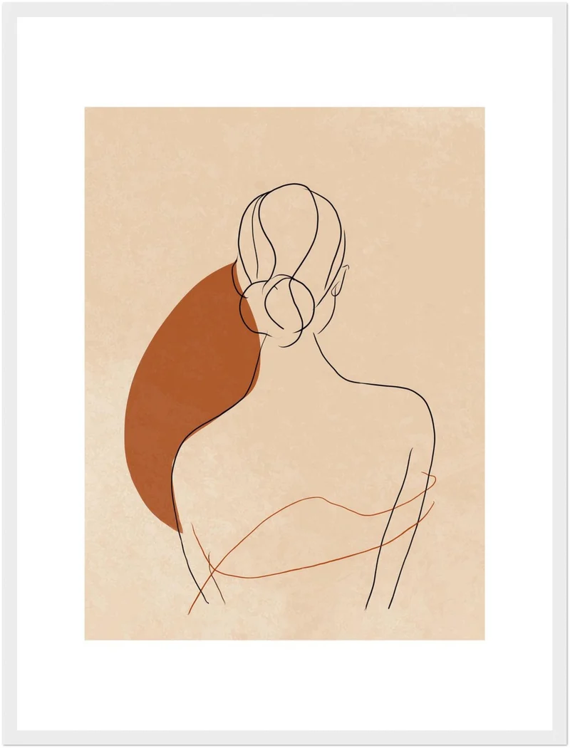 Frau Rückenansicht minimalistisch Poster