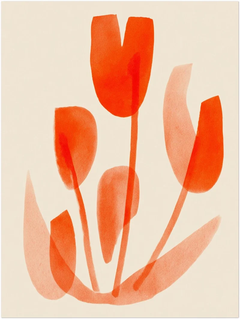 Rote Tulpen Aquarell Leinwandbild