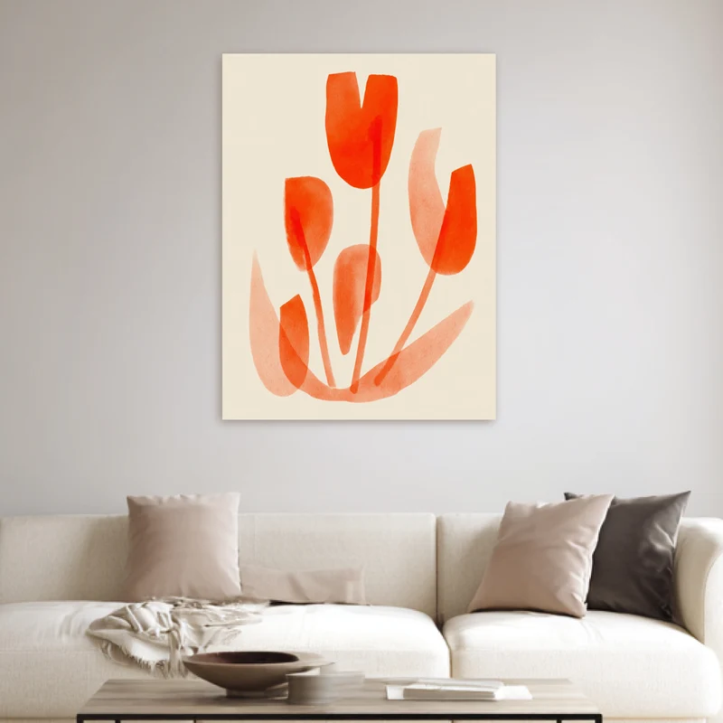 Rote Tulpen Aquarell Poster