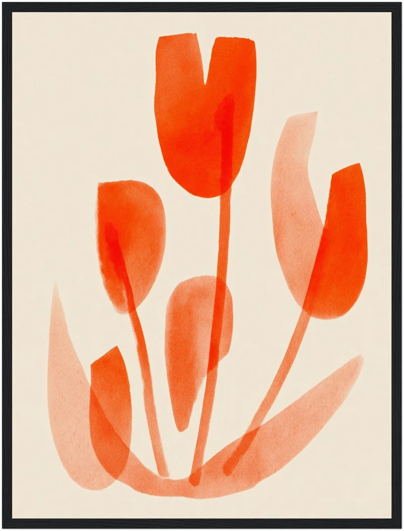 Rote Tulpen Aquarell Poster