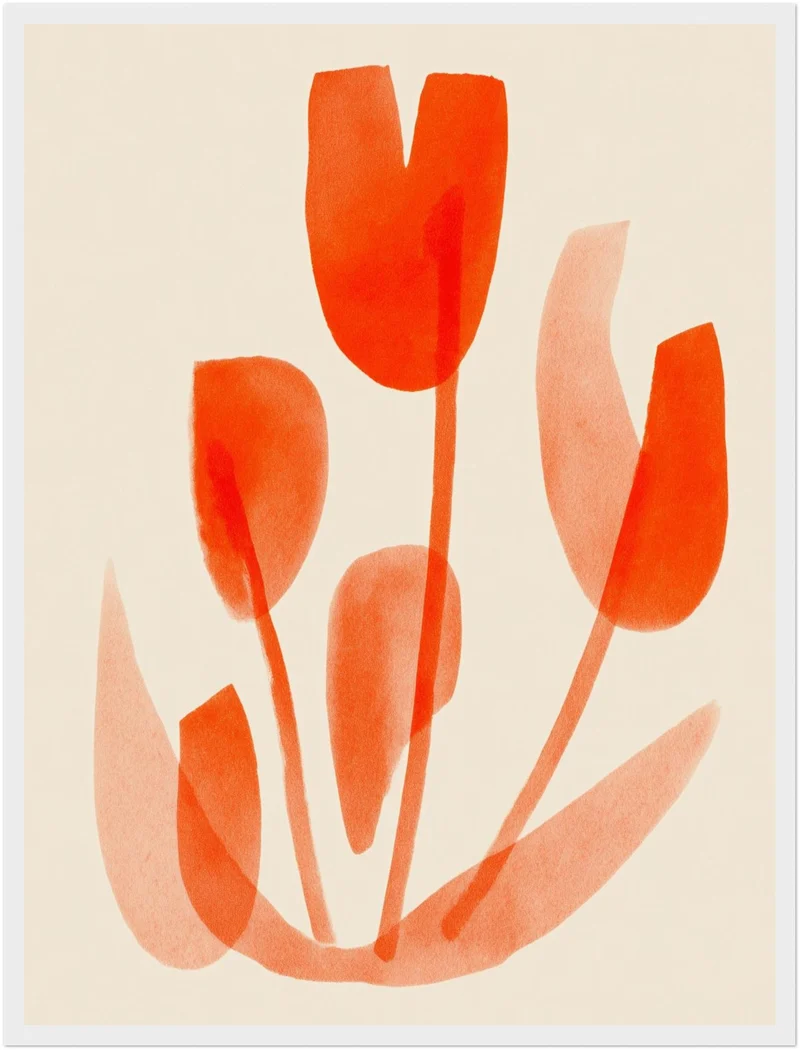 Rote Tulpen Aquarell Poster