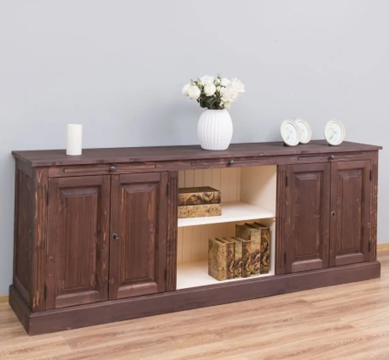 Casa Padrino Sideboard im Landhausstil mit 4 Türen und 1 Ablage, 221 x 51 x 84 cm
