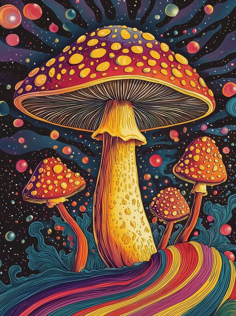 Psychedelische Pilze Leinwand