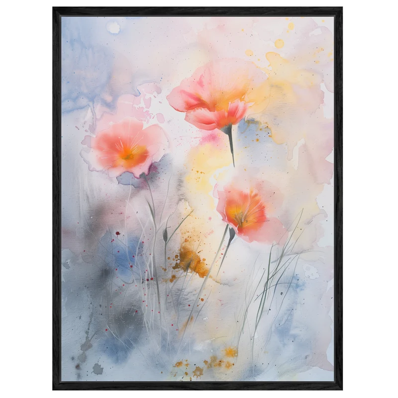 Aquarell Mohnblumen Leinwand