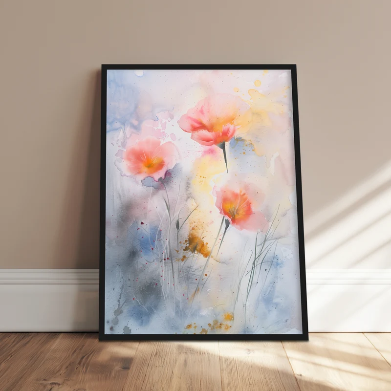 Aquarell Mohnblumen Poster
