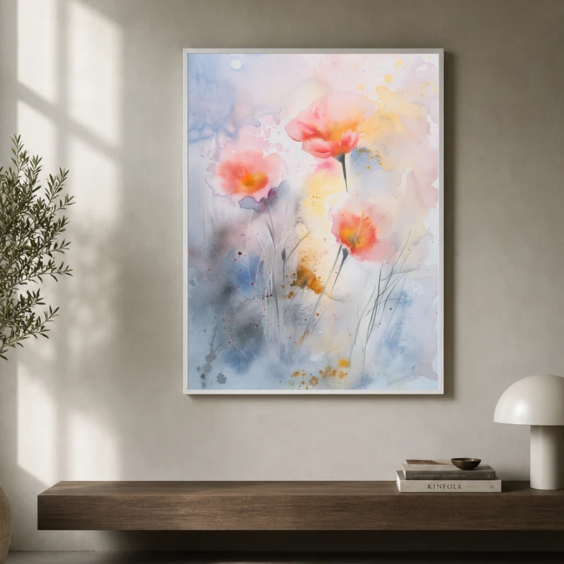 Aquarell Mohnblumen Poster
