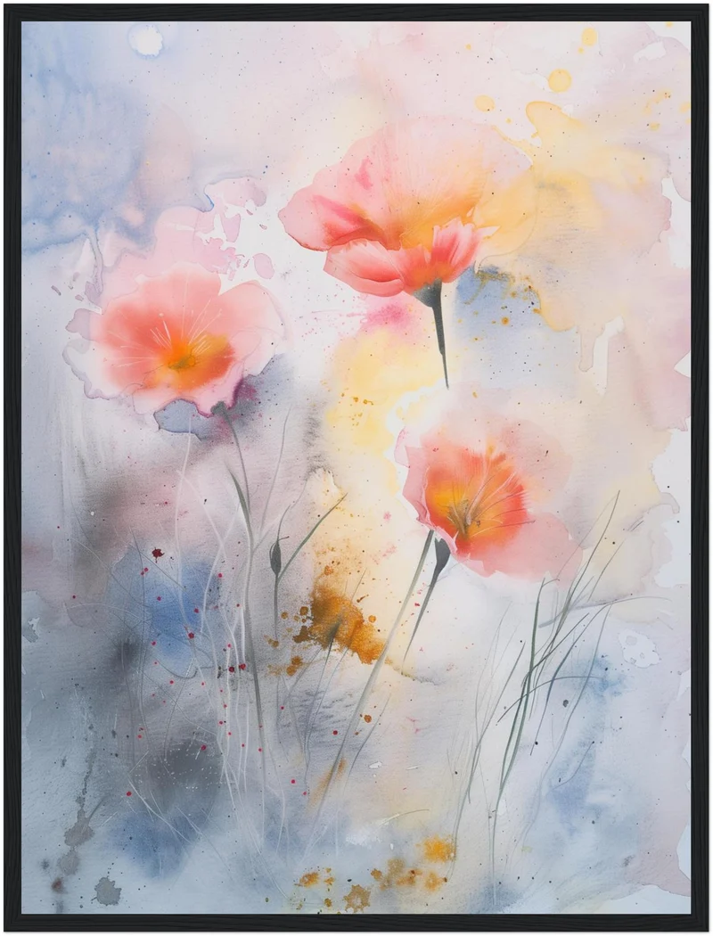 Aquarell Mohnblumen Poster