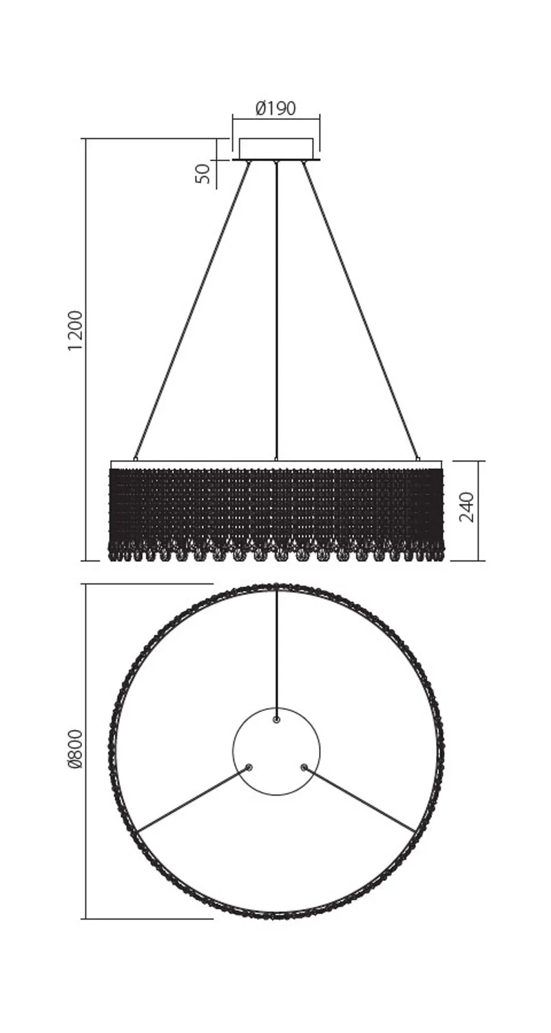 LED-Hängeleuchte Vanesia Ø 80cm Dimmbar