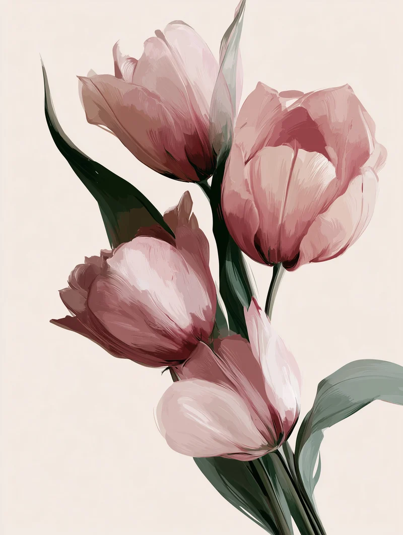 Rosa Tulpen in Blüte Poster