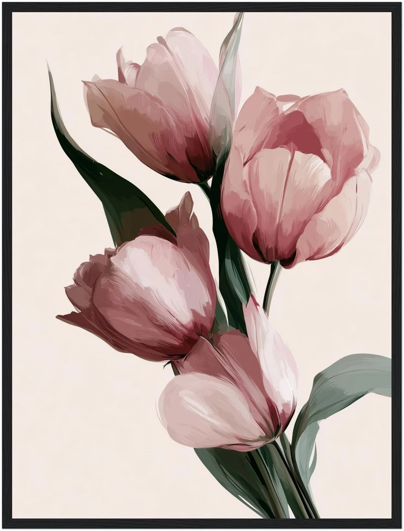 Rosa Tulpen in Blüte Poster