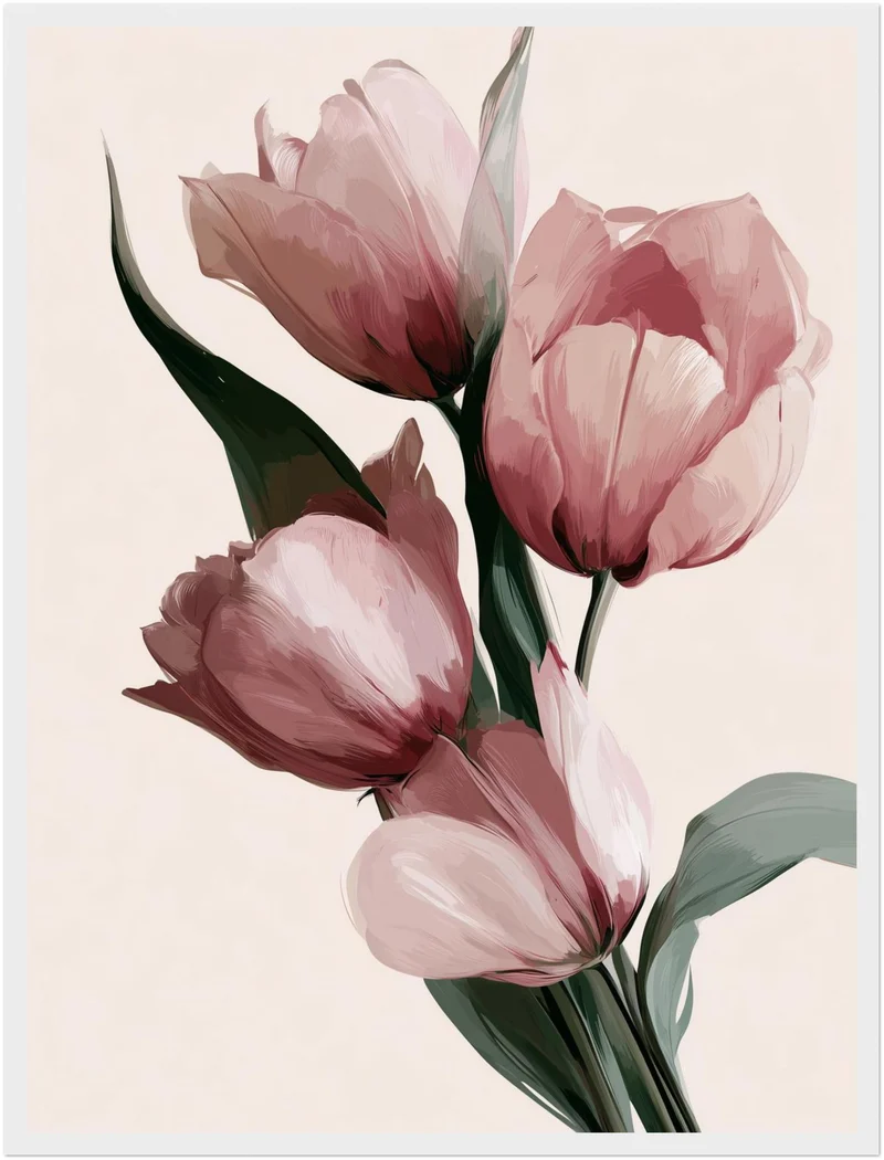 Rosa Tulpen in Blüte Poster