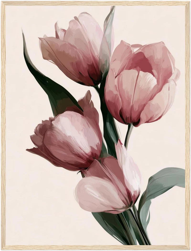 Rosa Tulpen in Blüte Poster