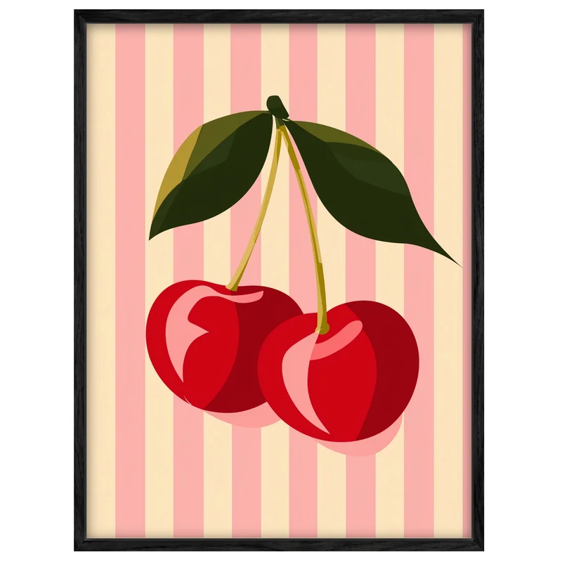Zwei rote Kirschen Leinwand