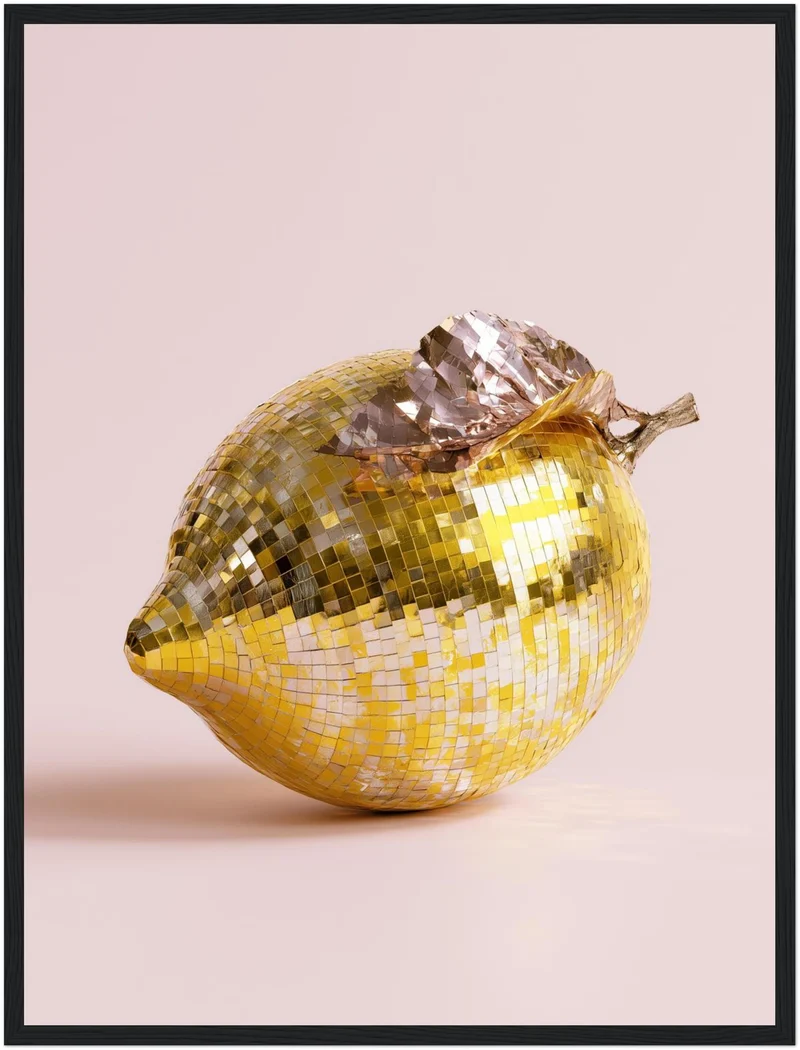 Goldene Zitrone verspiegelt Poster