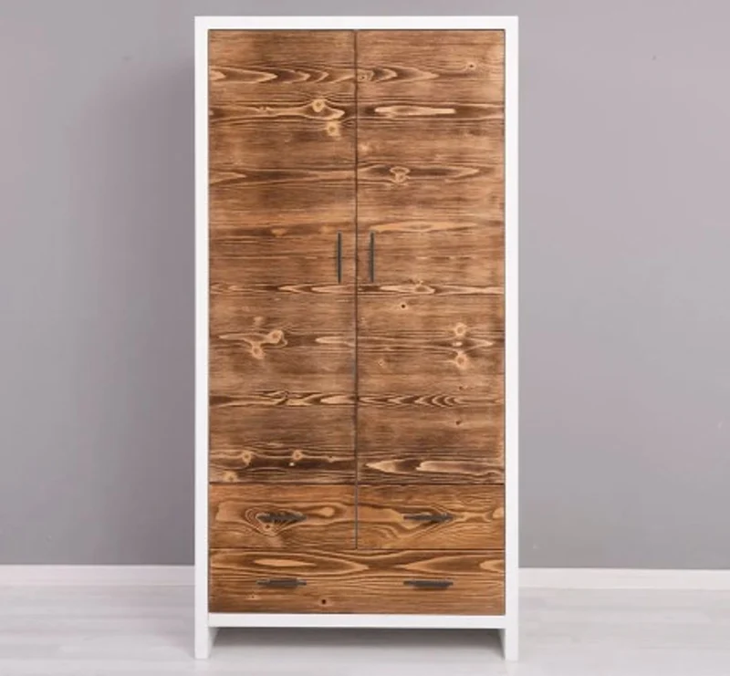 Casa Padrino Kleiderschrank im Landhausstil mit 2 Türen und 3 Schubladen, 100 x 55 x 200 cm