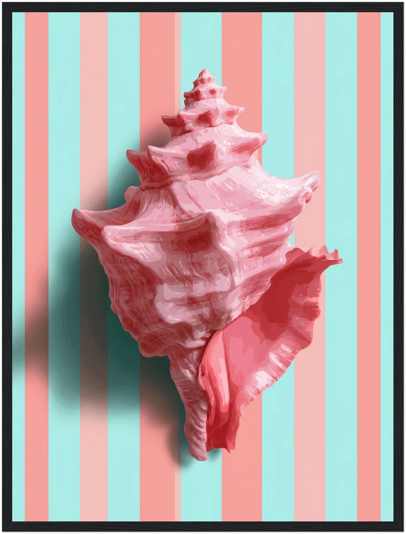 Rosa Muschel gestreift Poster