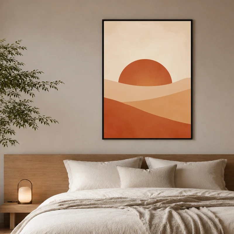 Abstrakte Sonnenlandschaft Poster