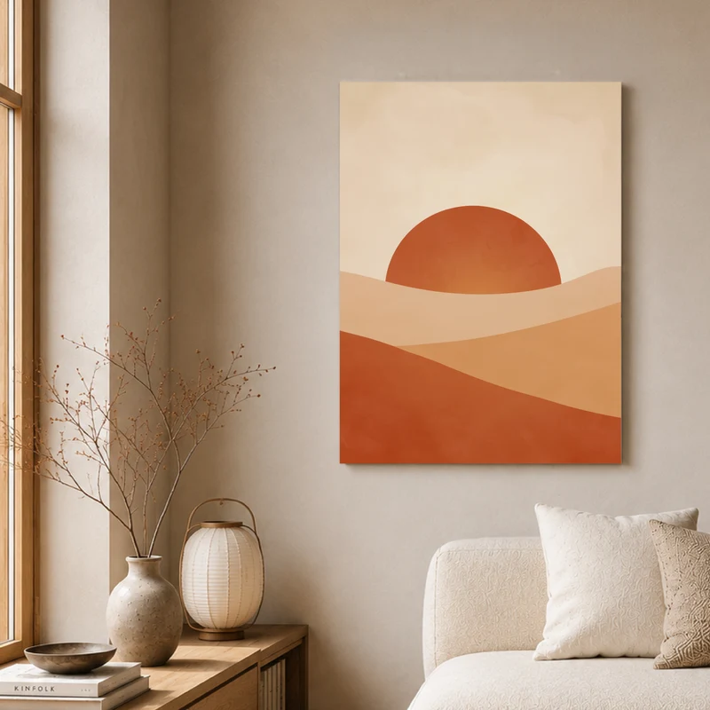 Abstrakte Sonnenlandschaft Poster