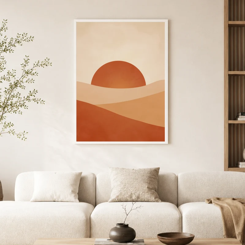 Abstrakte Sonnenlandschaft Poster
