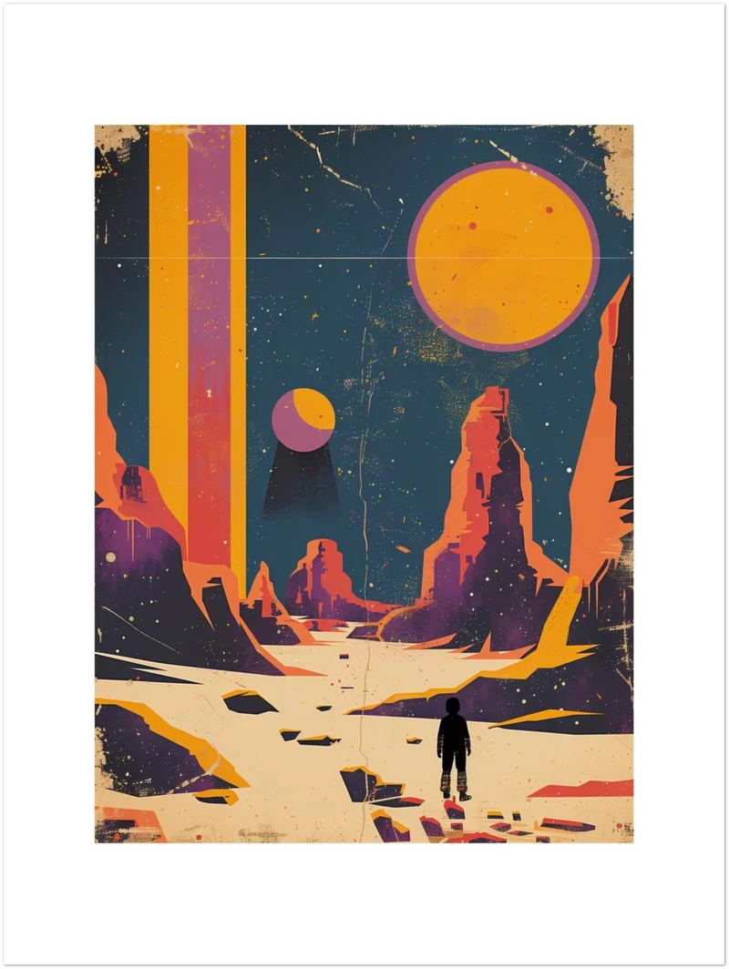 Astronaut auf fremdem Planeten Leinwandbild