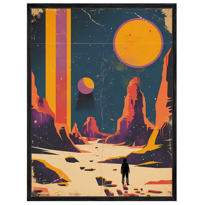 Astronaut auf fremdem Planeten Leinwandbild