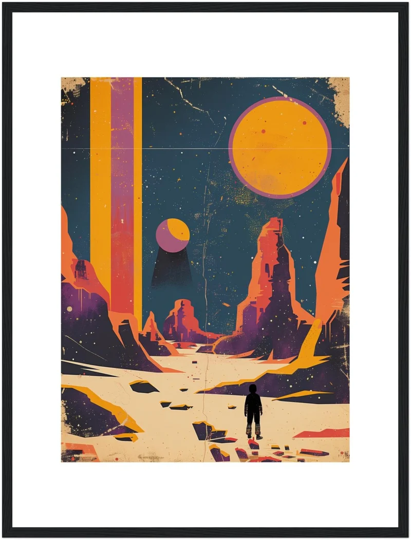 Astronaut auf fremdem Planeten Poster