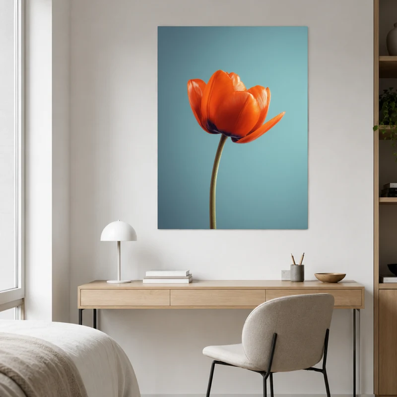 Orangene Tulpe Leinwandbild
