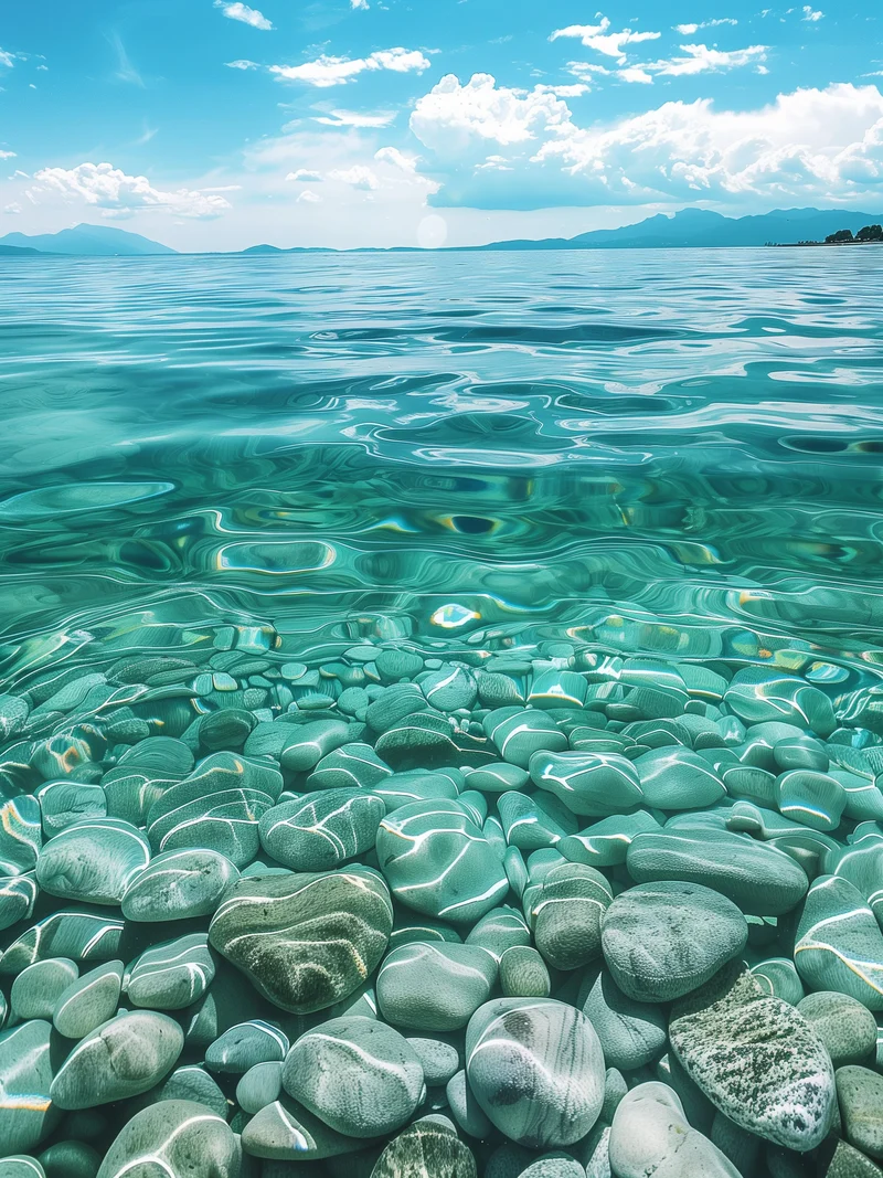 Kieselsteine im Meer Leinwandbild